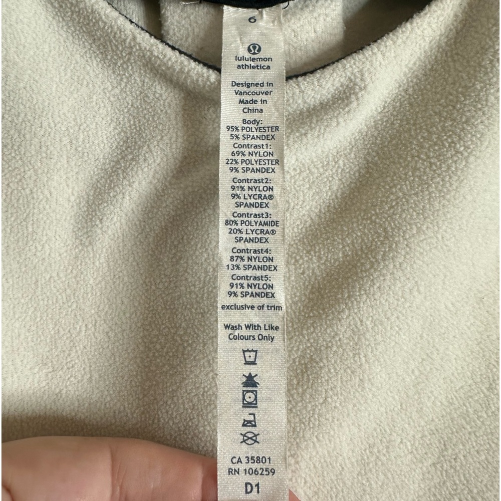 Lululemon Run: Bold In The Cold Long Sleeve Polar Cream / Black - Rare! - Picture 10 of 16